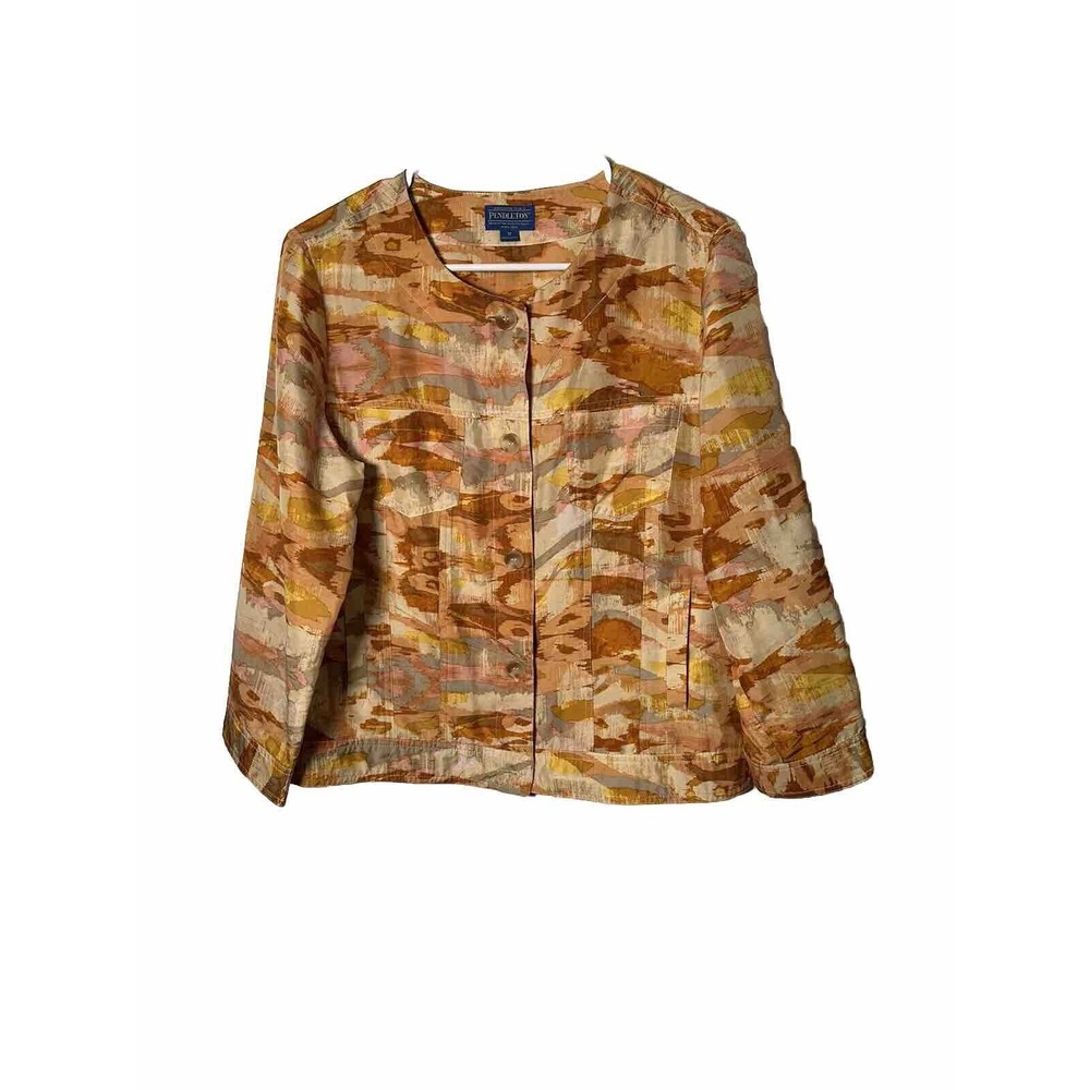 Pendleton Woman’s 100% Silk Endless‎ Summer Washable Long Sleeve Top Size M